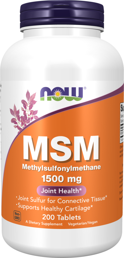 NOW Supplements, MSM (Methylsulfonylmethane) 1,500 mg, Supports Healthy Cartilage*, Joint Health*, 200 Tablets