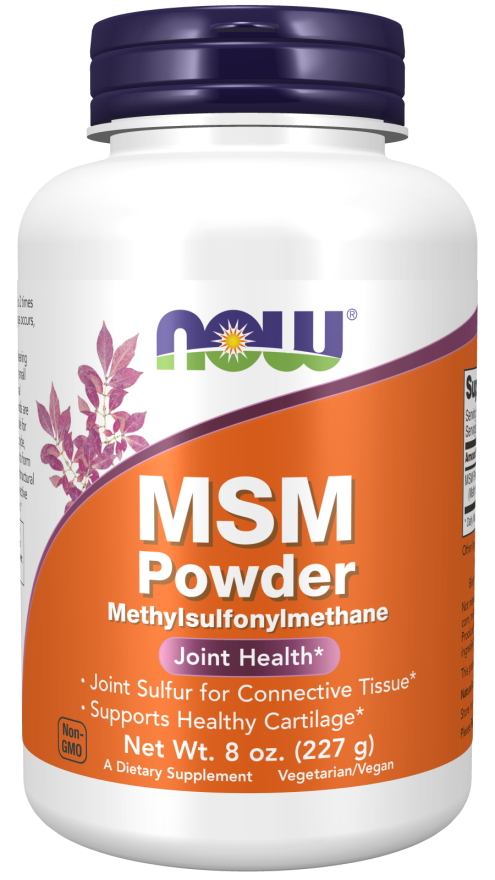 NOW Supplements, MSM (Methylsulfonylmethane) Powder, Supports Healthy Cartilage*, Joint Health*, 8-Ounce