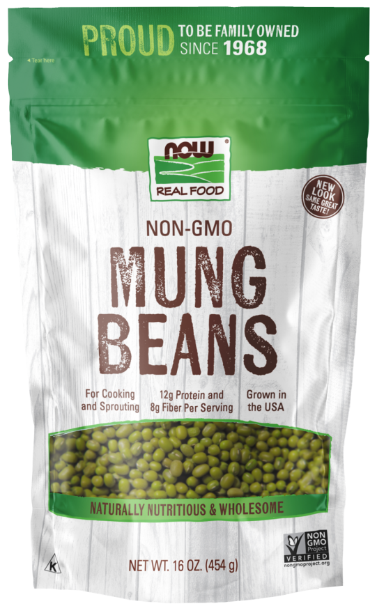 NOW Foods, Mung Beans, For Cooking and Sprouting, Excellent Source of Protein and Fiber, Grown in the USA, 1-Pound (Packaging May Vary)