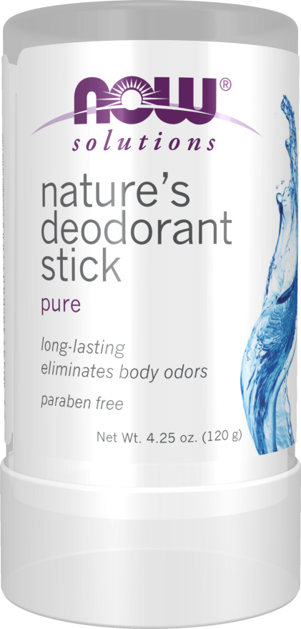 NOW Solutions, Nature's Deodorant Stick, Deodorant Stone, 100% Pure and Natural, Long-Lasting Body Odor Elimination, 3.5 oz.