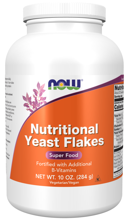 NOW Supplements, Nutritional Yeast Flakes, Fortified with Additional B-Vitamins, Super Food, 10-Ounce