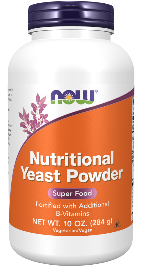 NOW Supplements, Nutritional Yeast Powder Fortified with Additional B-Vitamins, 10-Ounce