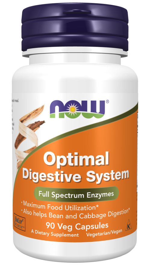 NOW Supplements, Optimal Digestive System, Full Spectrum Enzymes, 90 Veg Capsules