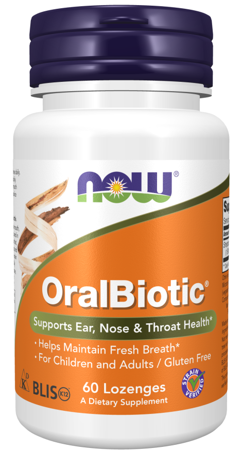 NOW Supplements, OralBiotic™, Developed for Adults & Children, Strain Verified, 60 Lozenges