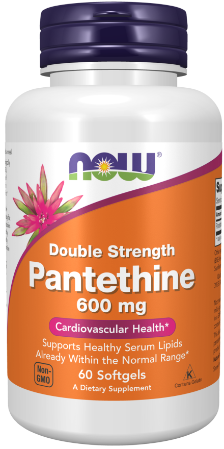 NOW Supplements, Pantethine (Coenzyme A Precursor) 600 mg, Double Strength, Cardiovascular Health*, 60 Softgels