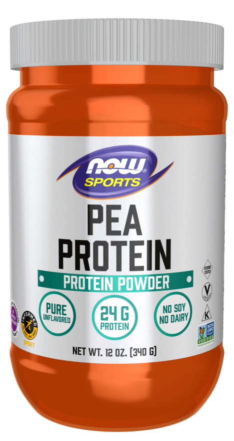 NOW Sports Nutrition, Pea Protein 24 g, Easily Digested, Unflavored Powder, 12-Ounce