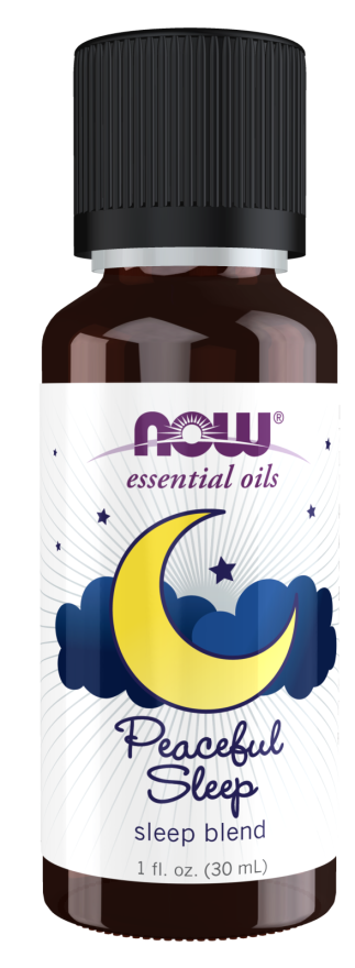 NOW Essential Oils, Peaceful Sleep Oil Blend, Relaxing Aromatherapy Scent, Blend of Pure Essential Oils, Vegan, Child Resistant Cap, 1-Ounce
