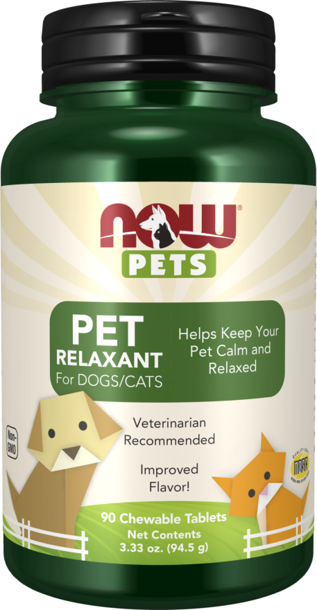 NOW Pet Health, Pet Relaxant Supplement, Formulated for Cats & Dogs, NASC Certified, 90 Chewable Tablets