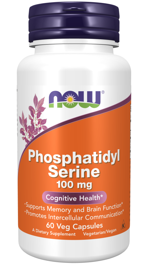 NOW Supplements, Phosphatidyl Serine 100 mg with Phospholipid compound derived from Soy Lecithin, 60 Veg Capsules