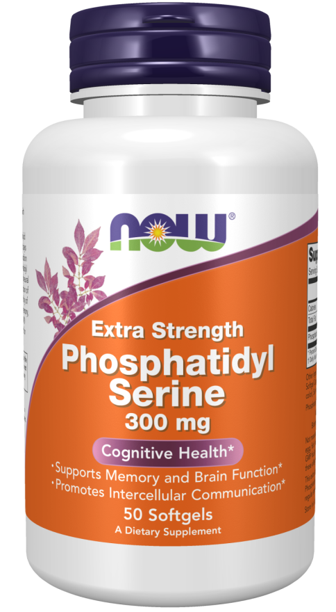 NOW Supplements, Phosphatidyl Serine 300 mg, Extra Strength, with Phospholipid compound derived from Soy Lecithin, 50 Softgels