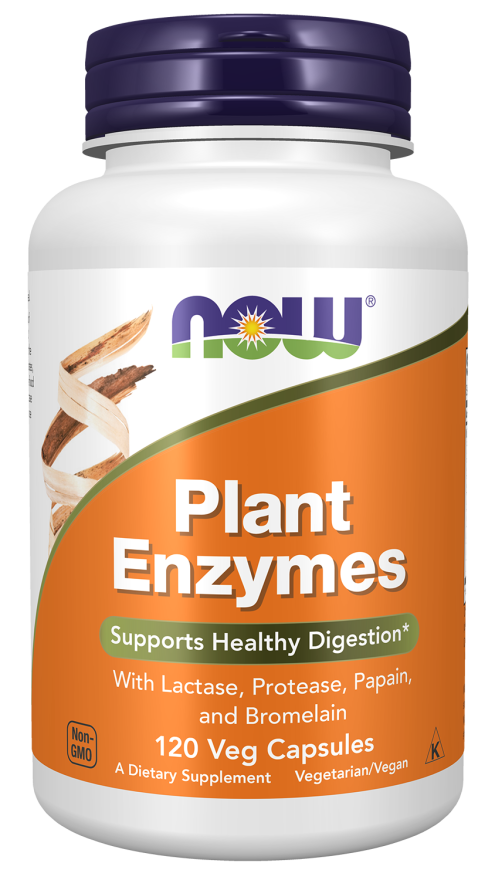 NOW Supplements, Plant Enzymes with Lactase, Protease, Papain and Bromelain, 120 Veg Capsules