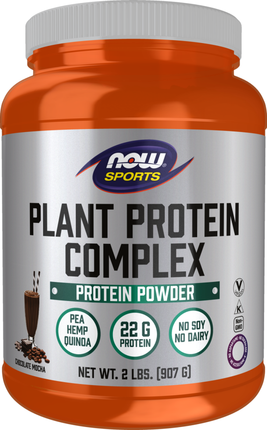 NOW Sports Nutrition, Plant Protein Complex 22 Grams, Chocolate Mocha Powder, 2-Pound