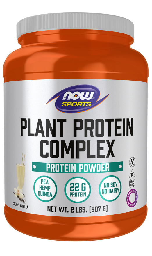 NOW Sports Nutrition, Plant Protein Complex 22 g, Creamy Vanilla Powder, 2-Pound