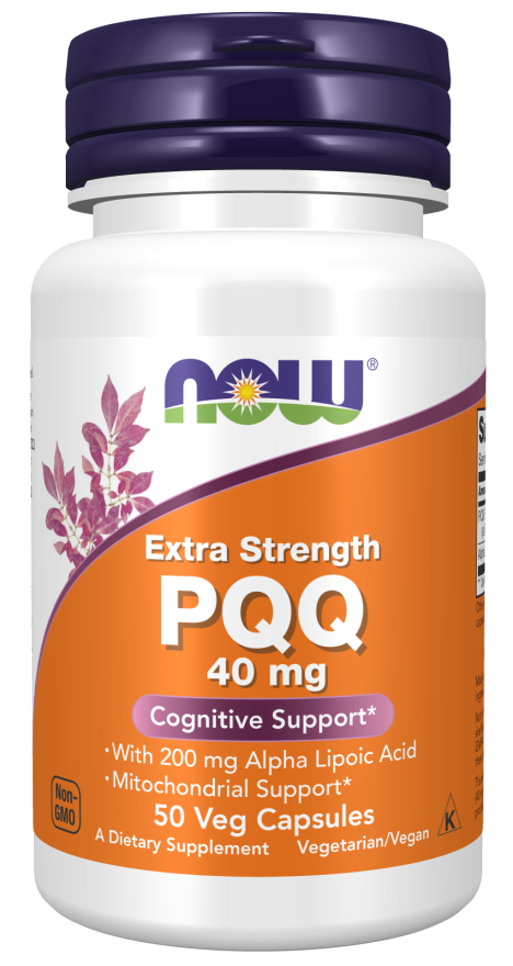 NOW Supplements, PQQ 40 mg with 200 mg Alpha Lipoic Acid, Extra Strength, 50 Veg Capsules