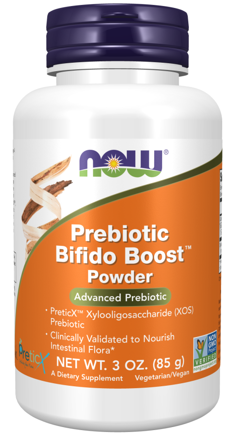 NOW Supplements, Prebiotic Bifido Boost with PreticX™ Xylooligosaccharide (XOS) Prebiotic, Powder, 3-Ounce