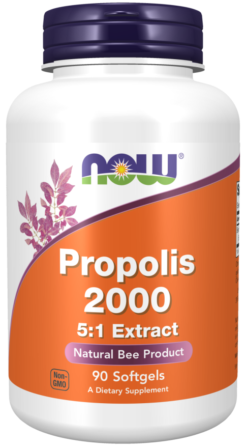 NOW Supplements, Propolis 2,000 (Bee Propolis), 5:1 Extract, Natural Bee Product, 90 Softgels