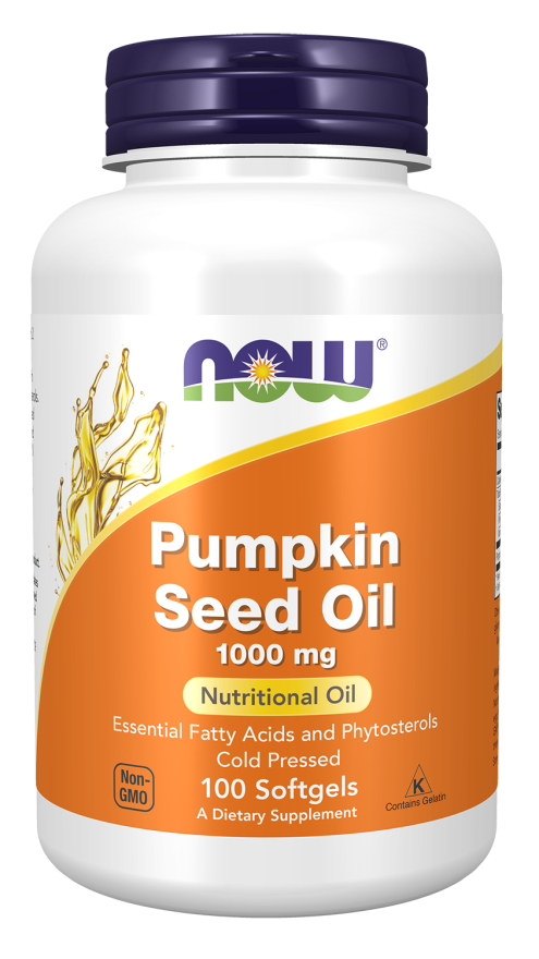 NOW Supplements, Pumpkin Seed Oil 1000 mg with Essential Fatty Acids and Phytosterols, Cold Pressed, 100 Softgels