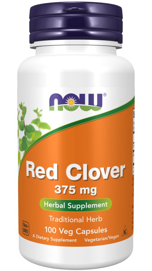 NOW Supplements, Red Clover (Trifolium pratense) 375 mg, Herbal Supplement, 100 Veg Capsules