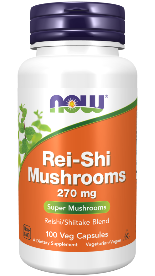 NOW Supplements, Rei-Shi Mushrooms 270 mg, Reishi/Shiitake Blend, Super Mushrooms, 100 Veg Capsules