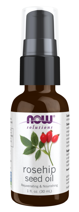 NOW Solutions, Rose Hip Seed Oil, 100% Pure, Nourishing and Renewing, For Facial Care, Vegan, Child Resistant Cap, 1-Ounce