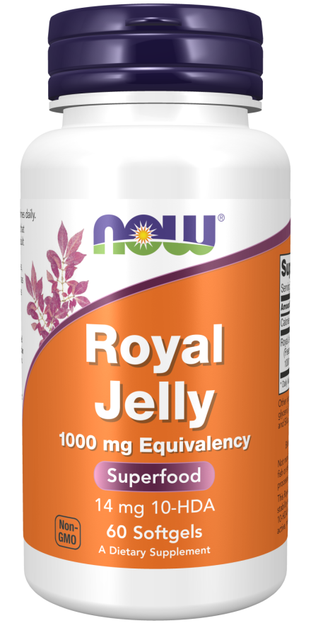 NOW Supplements, Royal Jelly 1000 mg with 10-HDA (Hydroxy-D-Decenoic Acid), 60 Softgels