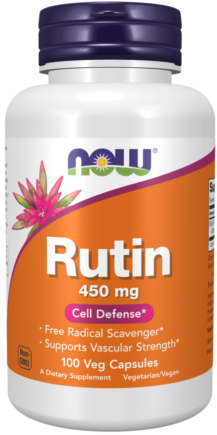 NOW Supplements, Rutin (Sophora japonica) 450 mg, Free Radical Scavenger*, Cell Defense*, 100 Veg Capsules