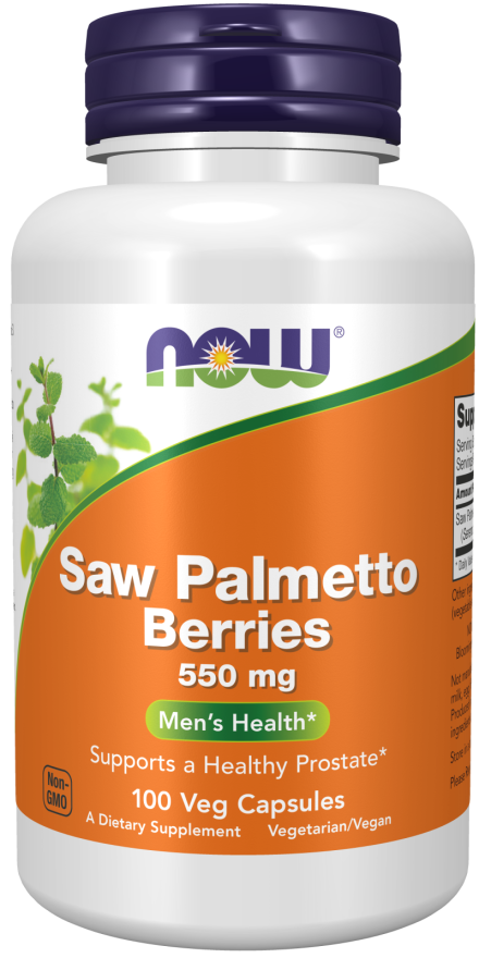 NOW Supplements, Saw Palmetto Berries (Serenoa repens) 550 mg, Men's Health*, 100 Veg Capsules