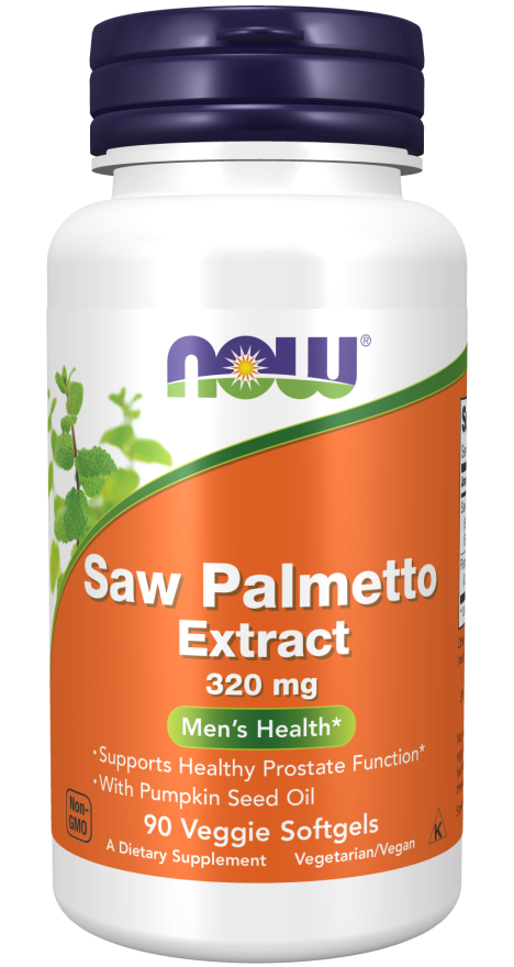 NOW Supplements, Saw Palmetto Extract 320 mg with Pumpkin Seed Oil, Men's Health*, 90 Veg Softgels