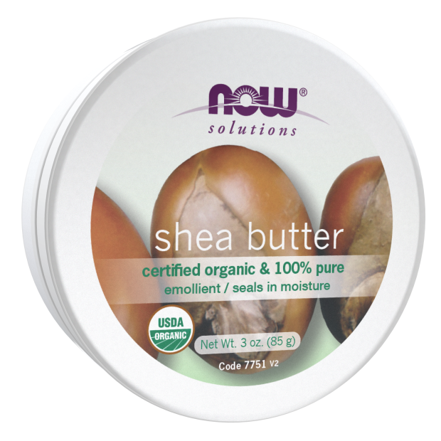 NOW Solutions, Certified Organic Shea Butter, Moisturizer For Rough And Dry Skin, Travel Size, 3-Ounce