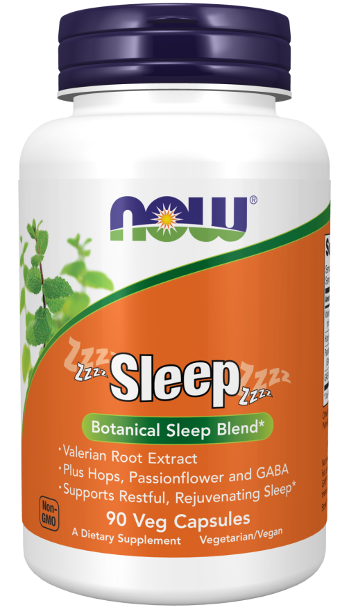 NOW Supplements, Sleep with Valerian Root Extract Plus Hops, Passionflower and GABA, Botanical Sleep Blend*, 90 Veg Capsules