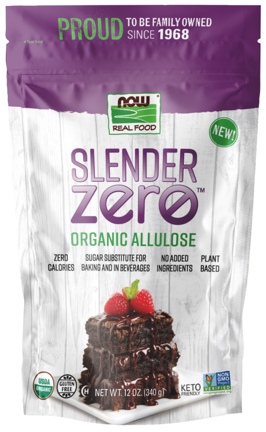 NOW Real Food, Slender Zero, Organic Allulose, Zero Calories, Sugar Substitute for Baking and Beverages, No Added Ingredients, Plant Based, 12 oz (340 g)