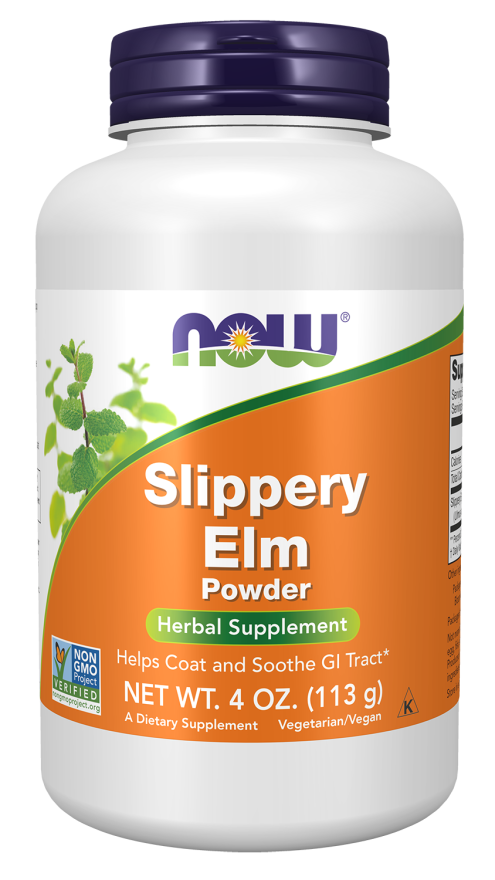 NOW Supplements, Slippery Elm Powder (Ulmus rubra), Non-GMO Project Verified, Herbal Supplement, 4-Ounce