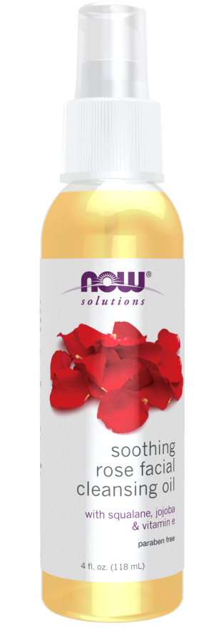 NOW Solutions, Soothing Rose Facial Cleansing Oil With Jojoba Oil, Vitamin E and Rose Absolute, 4 Fluid Ounce