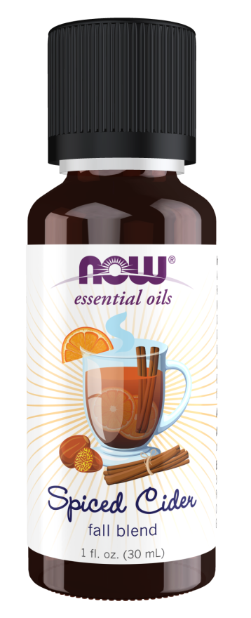 NOW Essential Oils, Spiced Cider Oil Blend, Citrus Spice Scent With Warm and Comforting Attributes, 1-Ounce