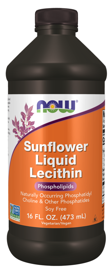 NOW Supplements, Sunflower Lecithin with naturally occurring Phosphatidyl Choline and Other Phosphatides, Liquid, 16-Ounce