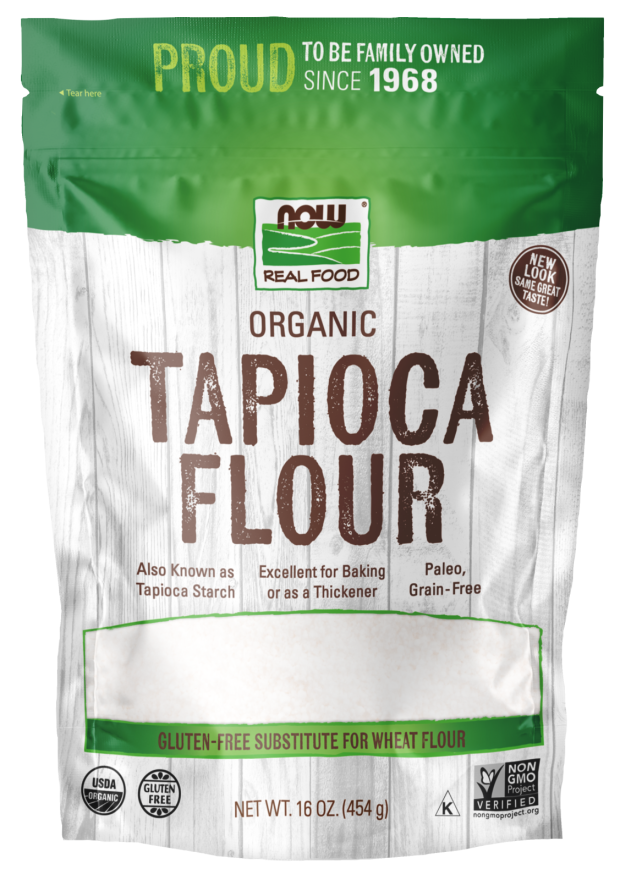 NOW Foods, Organic Tapioca Flour, Gluten-Free and Non-GMO Flour Replacement, 16-Ounce (Packaging May Vary)