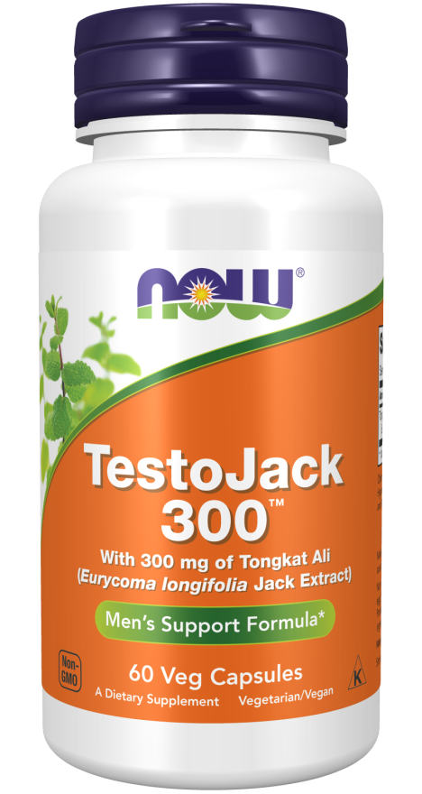 NOW Supplements, TestoJack 300™ with 300 mg of Tonkat Ali (Eurycoma longifolia Jack Extract), 60 Veg Capsules