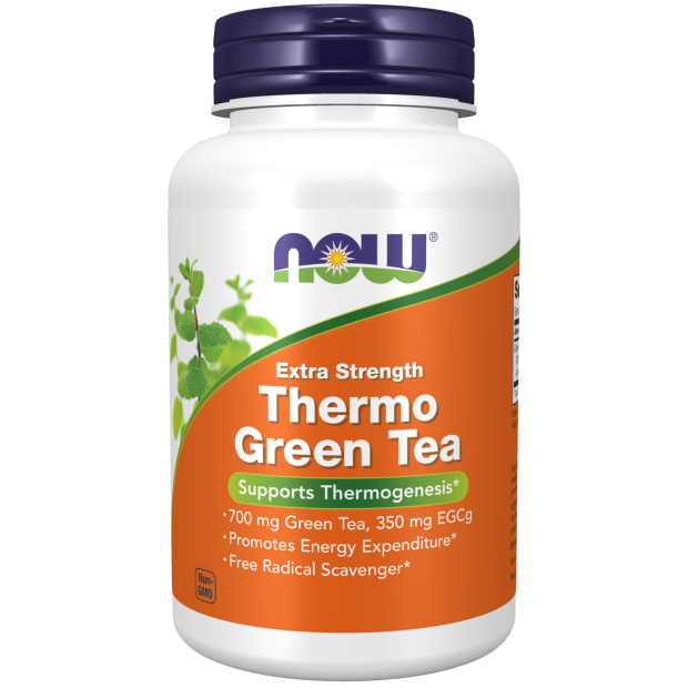 NOW Supplements, Thermo Green Tea™, Extra Strength, with 700 mg Green Tea and 350 mg EGCg, 90 Veg Capsules