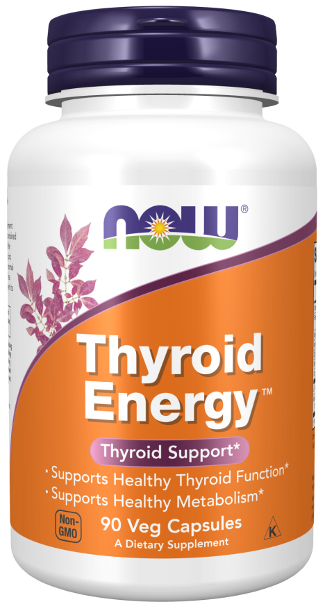 NOW Supplements, Thyroid Energy™, Iodine and Tyrosine plus Selenium, Zinc and Copper, 90 Veg Capsules