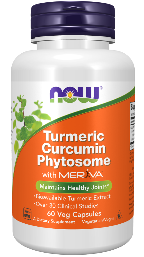 NOW Supplements, Curcumin Phytosome, Bio-Enhanced Turmeric Extract, 60 Veg Capsules