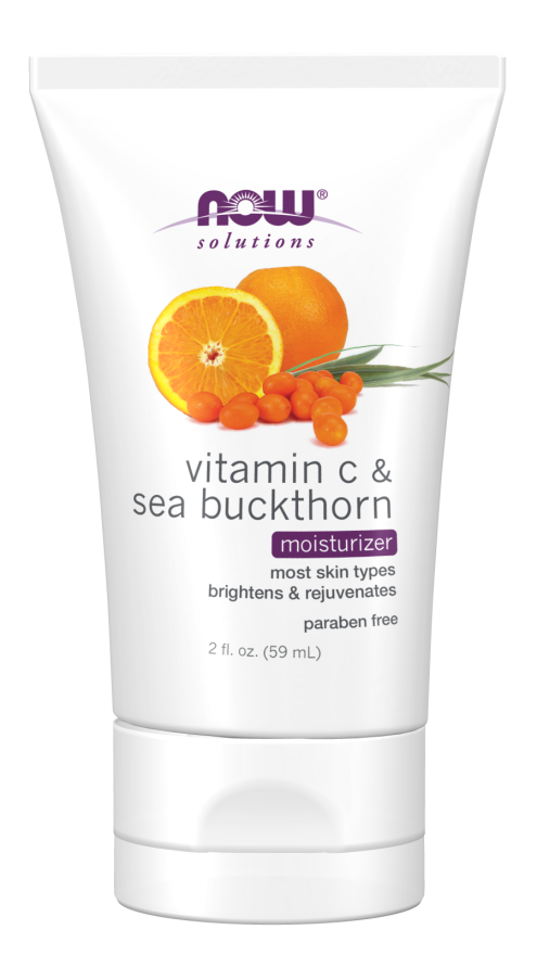 NOW Solutions, Vitamin C and Sea Buckthorn Moisturizer, Brightening and Rejuvenating, 2-Ounce