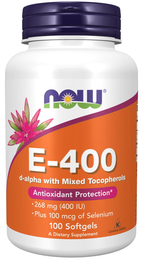NOW Supplements, Vitamin E-400 IU, Mixed Tocopherols, Antioxidant Protection*, 100 Softgels Visit the NOW Store
