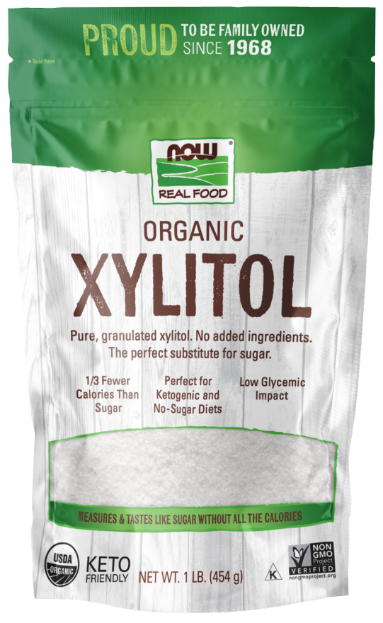 NOW Foods, Organic Xylitol, Pure with No Added Ingredients, Keto-Friendly, Low Glycemic Impact, Low Calorie, 1-Pound