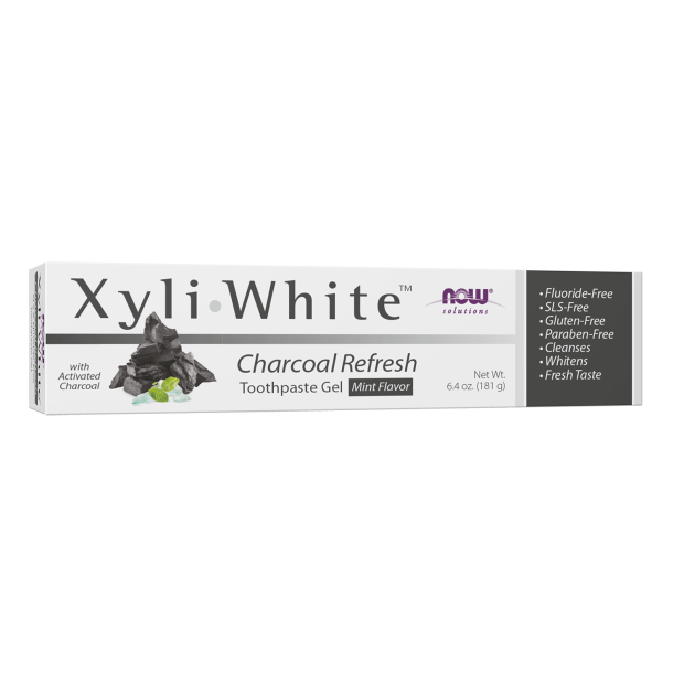 NOW Solutions, Xyliwhite™ Toothpaste Gel, Charcoal Refresh With Activated Charcoal, Cleanses and Whitens, Fresh Taste, 6.4-Ounce
