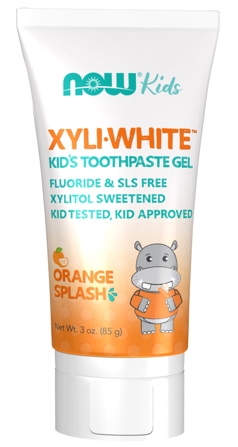 NOW Solutions, Xyliwhite™ Toothpaste Gel for Kids, Orange Splash Flavor, Kid Approved! 3-Ounce, (Packaging May Vary)