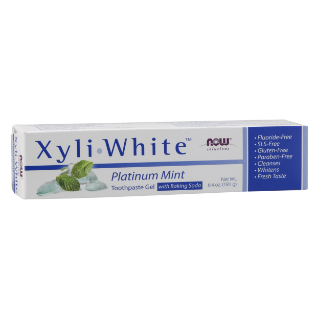 NOW Solutions, Xyliwhite™ Toothpaste Gel, Platinum Mint, Cleanses and Whitens, Fresh Taste, 6.4-Ounce