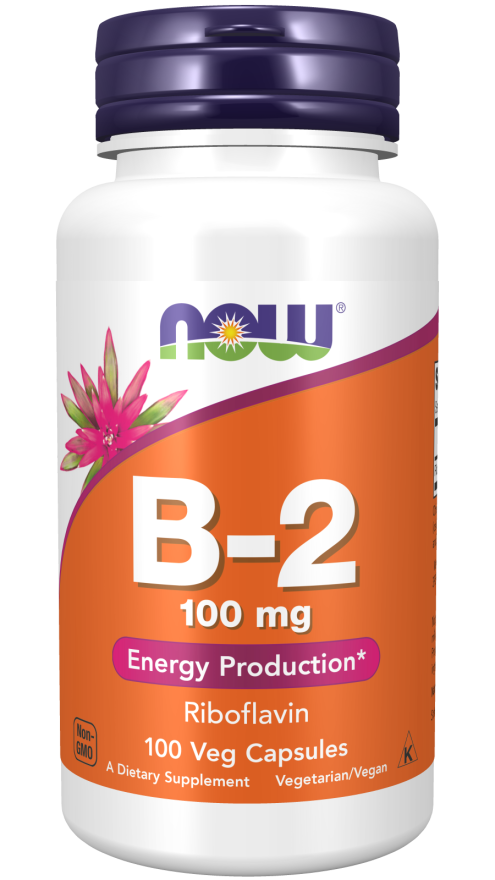 NOW Supplements, Vitamin B-2 (Riboflavin) 100 mg, Energy Production*, 100 veg Capsules