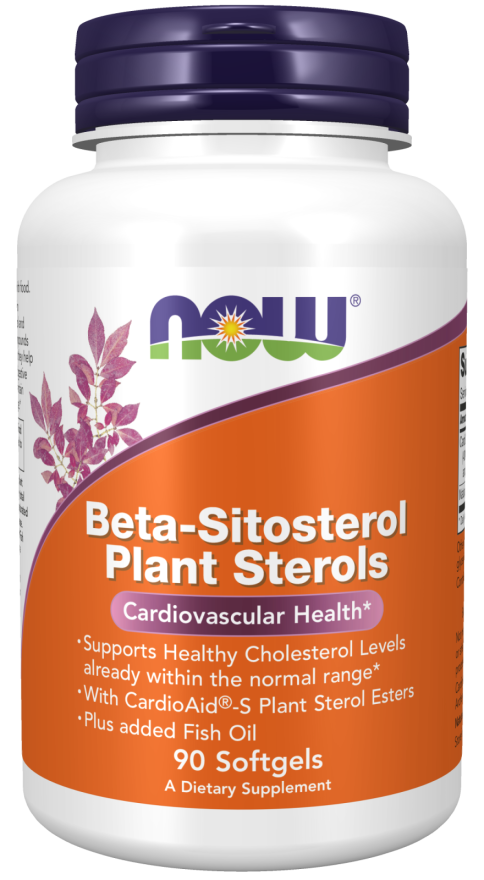 NOW Supplements, Beta-Sitosterol Plant Sterols with CardioAid®-S Plant Sterol Esters and Added Fish Oil, 90 Softgels