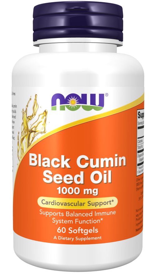 NOW Supplements, Black Cumin Seed Oil, 1,000 mg, Cardiovascular Support*, 60 Softgels