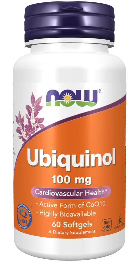 NOW Supplements, Ubiquinol 100 mg, High Bioavailability (the Active Form of CoQ10), 60 Softgels